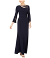 Vince Camuto Womens Ruched Gown Dress navy 4