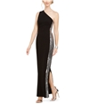 Vince Camuto Womens Sequin Gown One Shoulder Dress black 8