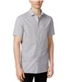 Vince Camuto Mens Striped Button Up Shirt whitegraystripe S