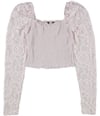 Guess Womens Lace Sleeved Smocked Pullover Blouse