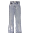 Guess Womens Metallic Silver Distressed Boot Cut Jeans