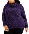 Calvin Klein Womens 3-Tone Pullover Sweater purple 2X