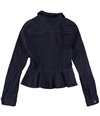 GUESS Womens Ruffle Jean Jacket blue XS