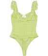 GUESS Womens Daisy Lace Thong Bodysuit Jumpsuit lime S