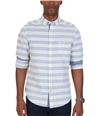 Nautica Mens Stripe Linen Button Up Shirt