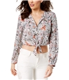 Guess Womens Tie Front Button Down Blouse