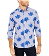 Nautica Mens Floral Button Up Shirt monacblue S