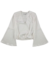 GUESS Womens Surplice Bell Sleeve Pullover Blouse creamwhite S