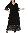 Ny Collection Womens Lace Trim Maxi Dress