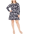 Michael Kors Womens Printed Long-Sleeve Sweater Dress