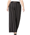 NY Collection Womens Printed Casual Wide Leg Pants black 1X/30