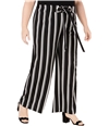 NY Collection Womens Tie Front Casual Wide Leg Pants black 1X/30