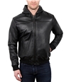 William Rast Mens Leather Hoodie Jacket black M