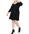 Ny Collection Womens Faux Wrap Fit & Flare Sweater Dress, TW1