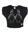 Forever 21 Womens Penguins Graphic T-Shirt black S