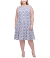Tommy Hilfiger Womens Dahlia Flower Lace A-Line Dress