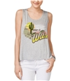 Rebellious One Womens Wild Cut-Out Tank Top heathergrey S