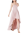 Speechless Womens Crepe Strapless High-Low Dress mauve 7