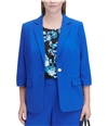 Calvin Klein Womens Solid One Button Blazer Jacket blue 16W