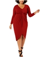 Soprano Womens Twist-Front Bodycon Dress red 1X