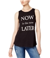 Carbon Copy Womens Now Is The New Later Tank Top black M