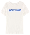 Carbon Copy Womens Snow Thanks Graphic T-Shirt white S