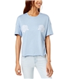 Carbon Copy Womens Embroidered Basic T-Shirt dustyblue S