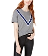 Carbon Copy Womens Pearl Stripe Embellished T-Shirt