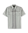 Centro Mens Patterned Button Up Shirt microchip S