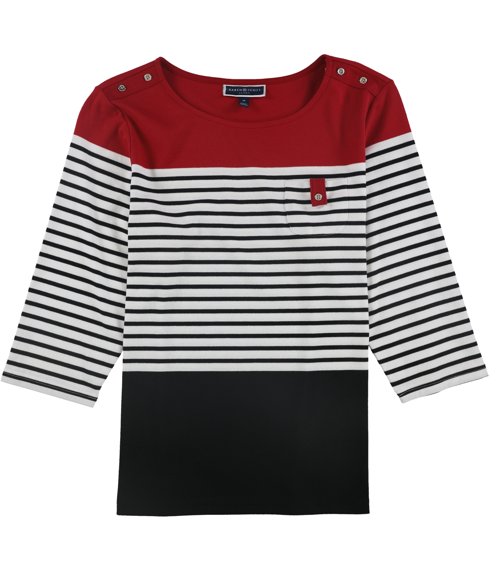 Buy a Karen Scott Womens Striped Pullover Blouse, TW3