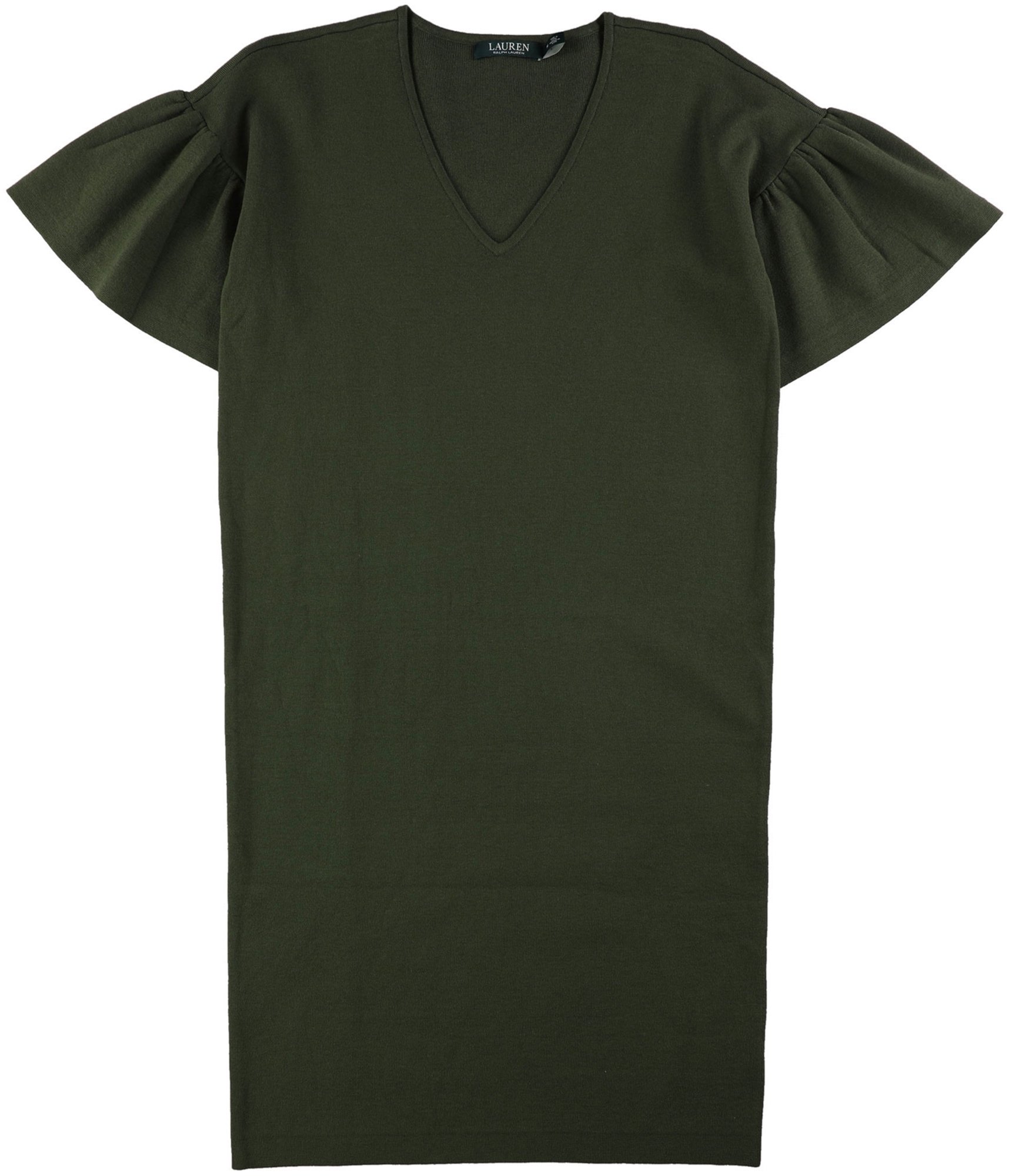 Ralph Lauren Womens Short Sleeve Sweater Dress, Green, Large