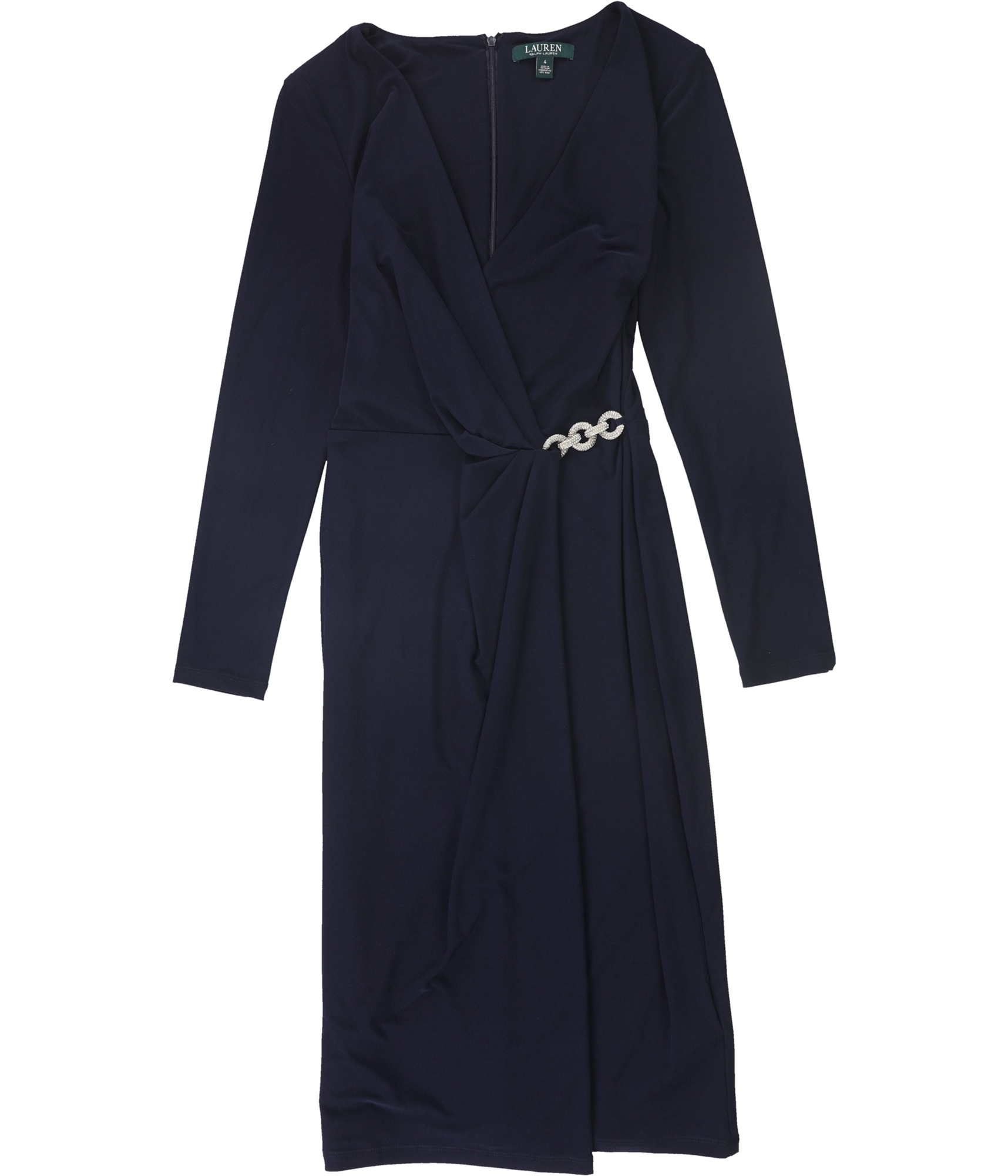 Buy a Womens Ralph Lauren Matte Jersey Sheath Surplice Dress Online |  