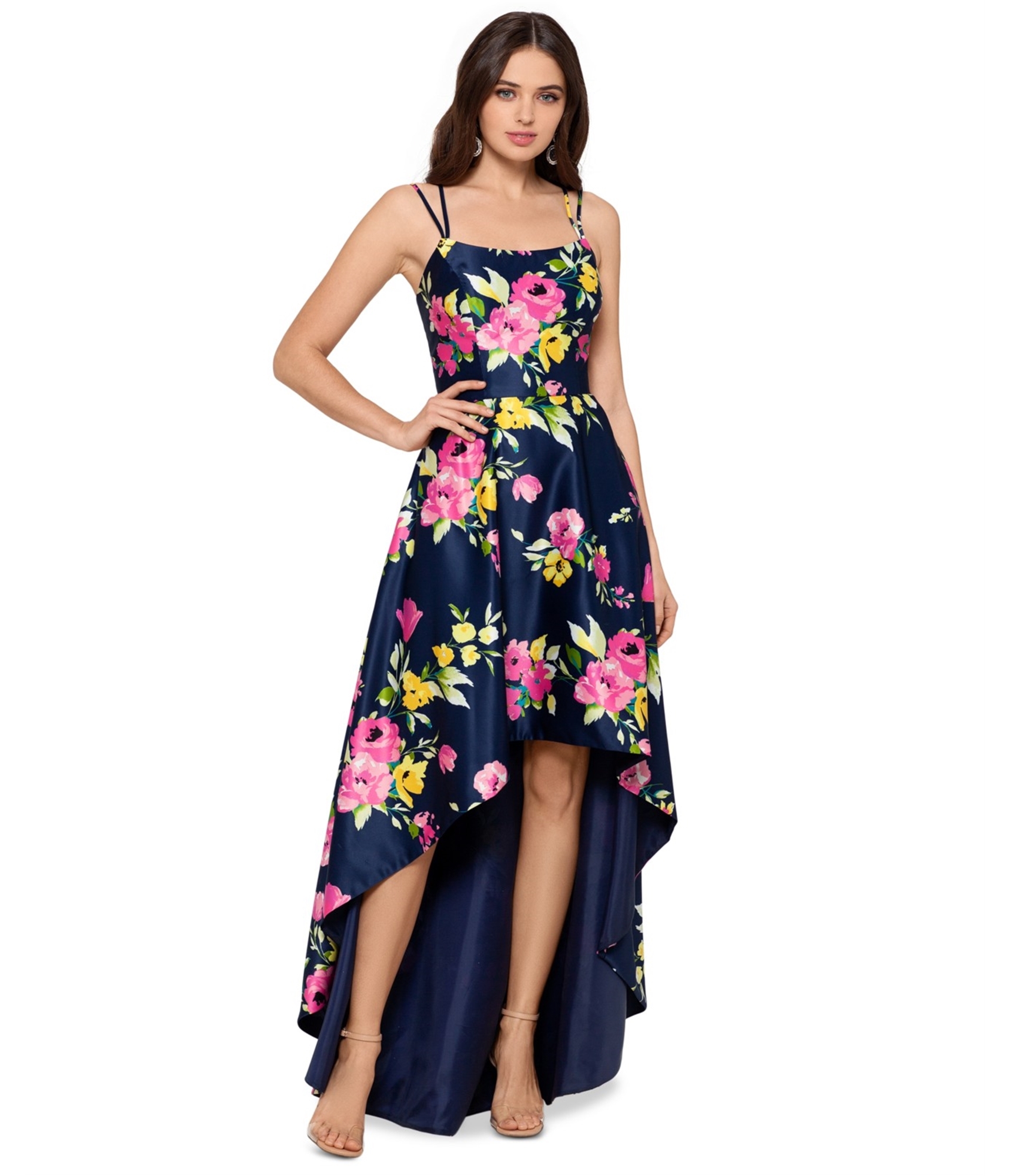 Buy a Xscape Womens Floral High Low Gown Dress Tagsweekly