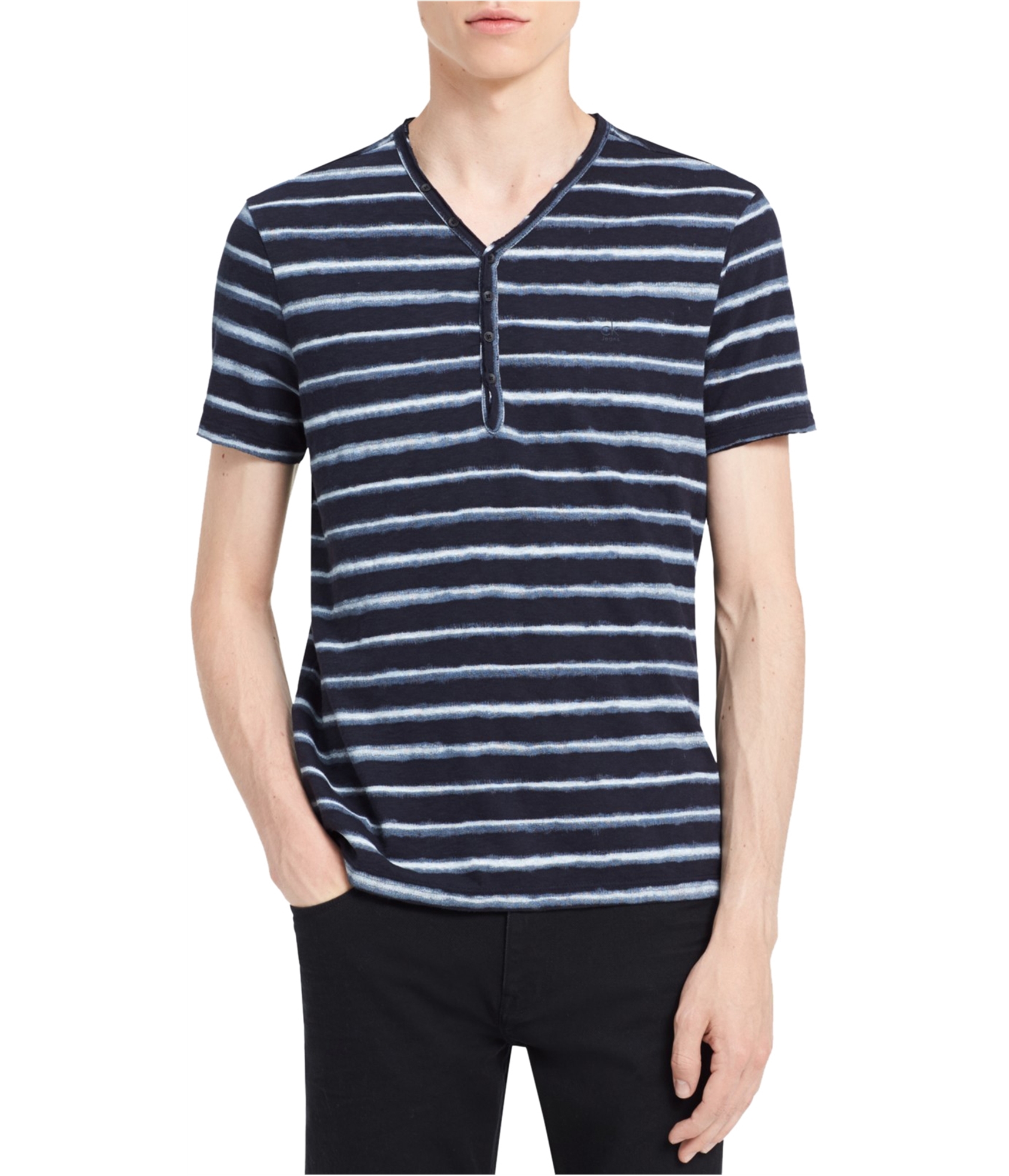Buy a Mens Calvin Klein Striped Henley Shirt Online , TW2