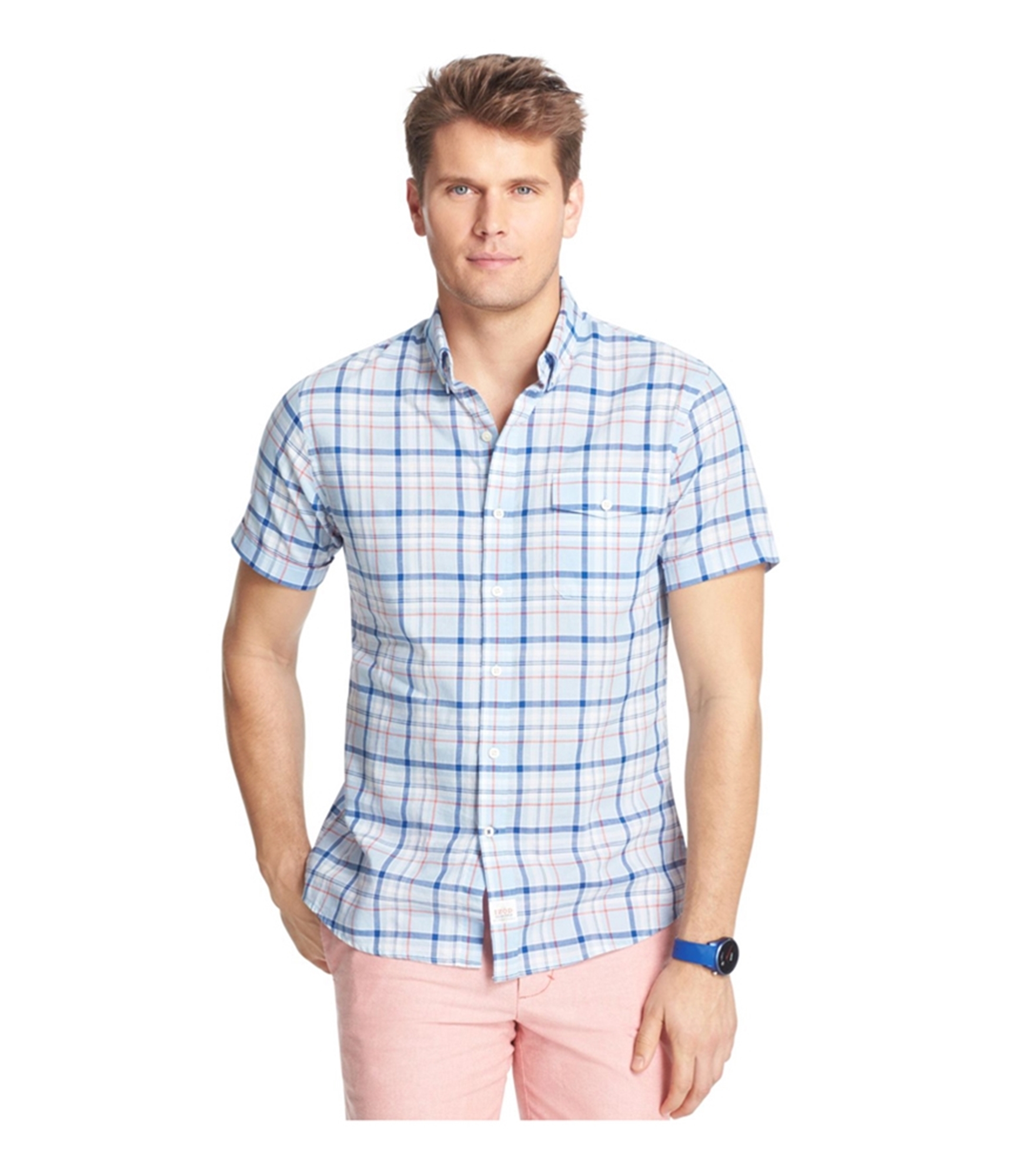 Buy a Izod Mens Seaside Poplin Button Up Shirt | Tagsweekly