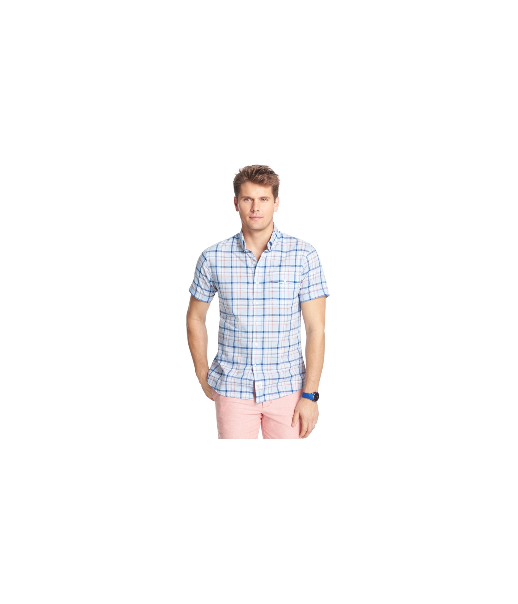 Buy a Izod Mens Seaside Poplin Button Up Shirt | Tagsweekly