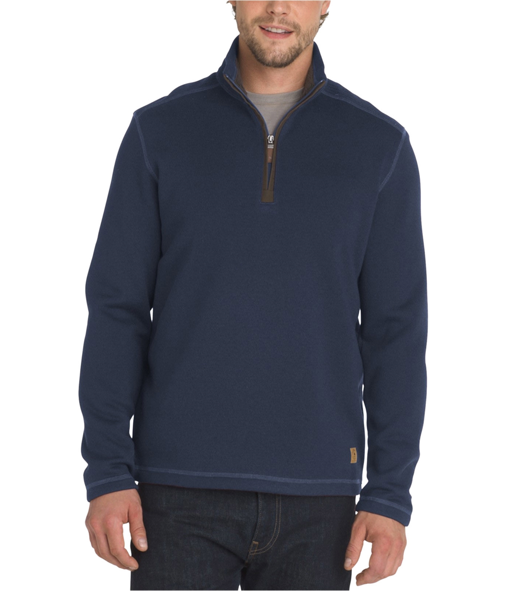 G.H. Bass & Co. Mens Mountain Wash Pullover Sweater, Blue, Medium 