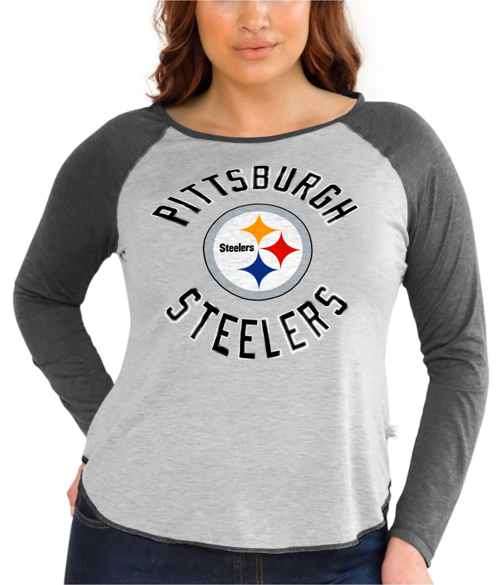 Touch Womens Pittsburgh Steelers Graphic T-Shirt, White, Large