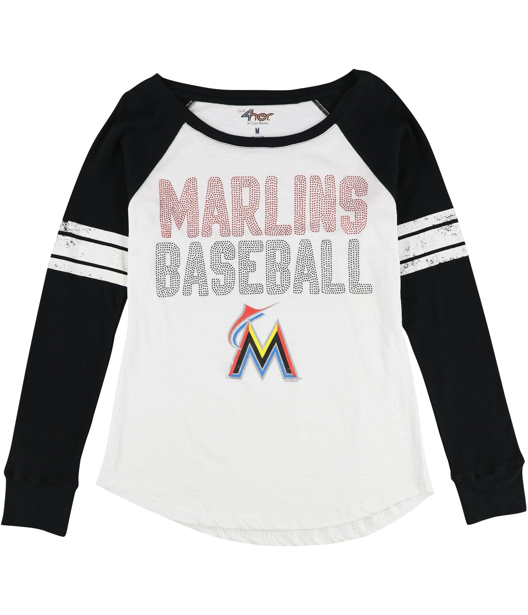 Women's Miami Marlins G III 4Her by Carl Banks Black Bedazzled