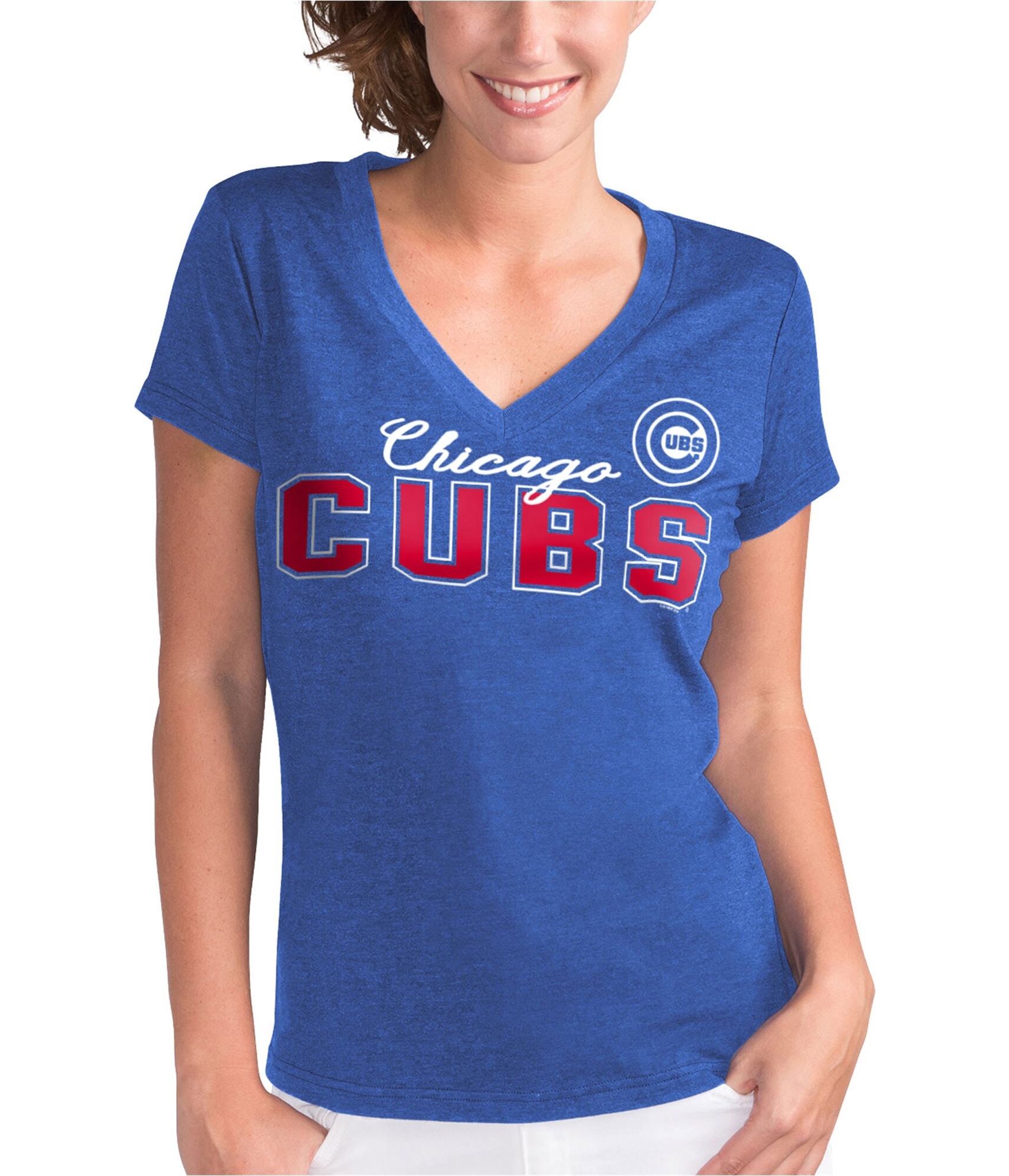 G-III Sports Womens Chicago Cubs Graphic T-Shirt, TW4