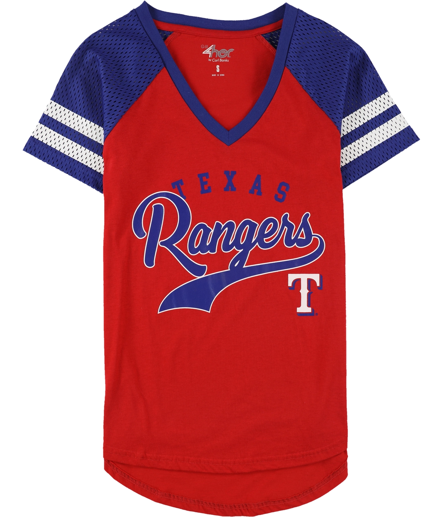 MLB Texas Rangers Girls Short Sleeve Button Down Mesh Jersey