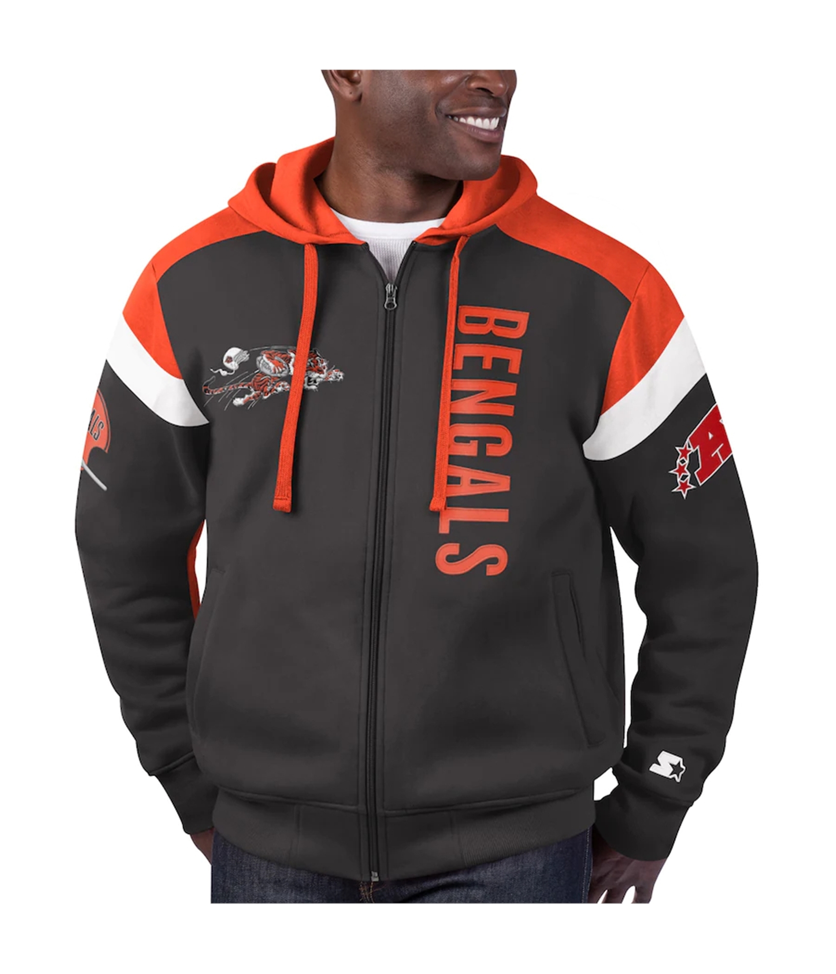 Cincinnati Bengals Hoodies Men's Full Zip Sweatshirts Casual