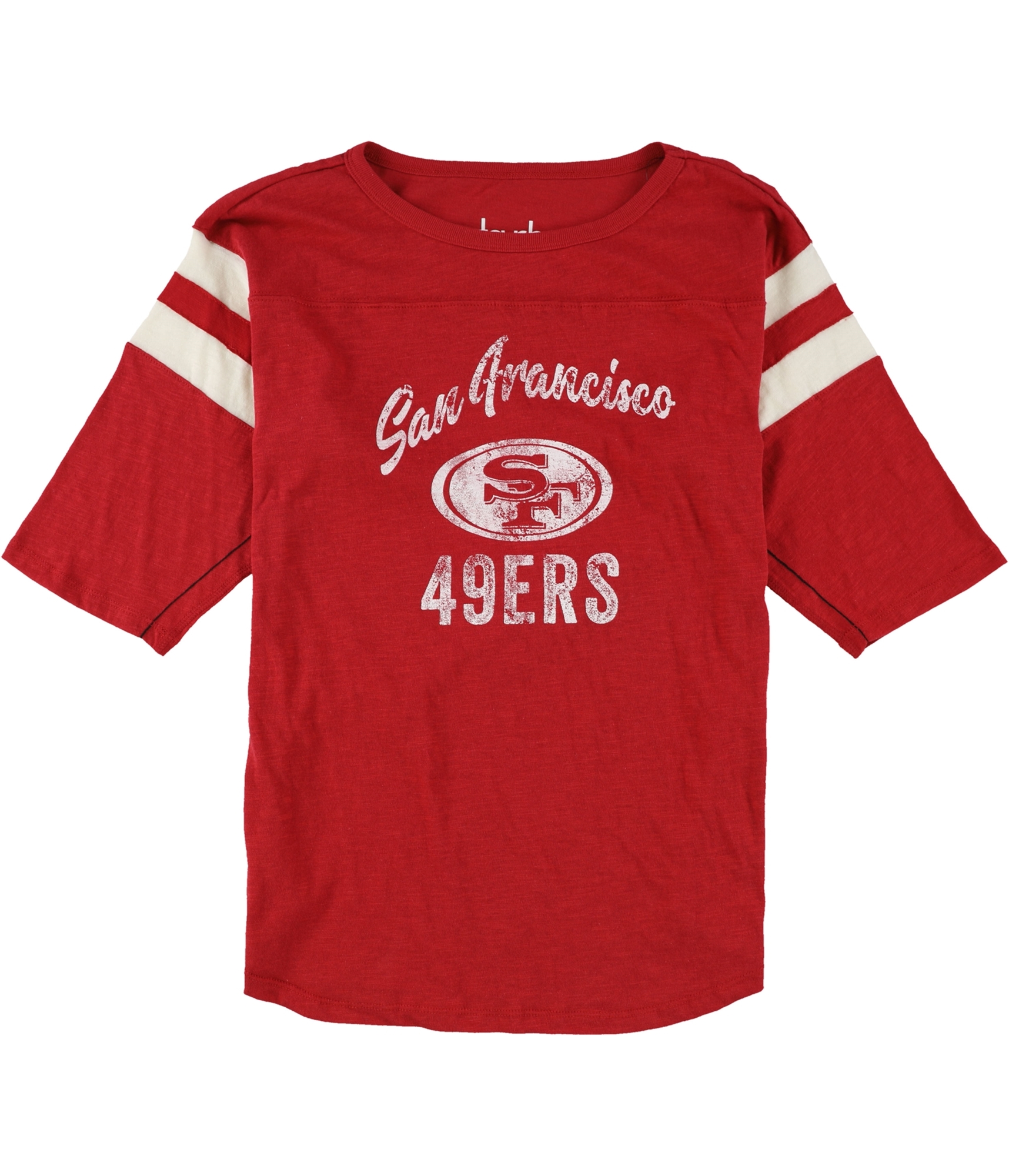 Women's San Francisco 49ers '47 Brand Scarlet Home Run Scoop Long Sleeve T- Shirt