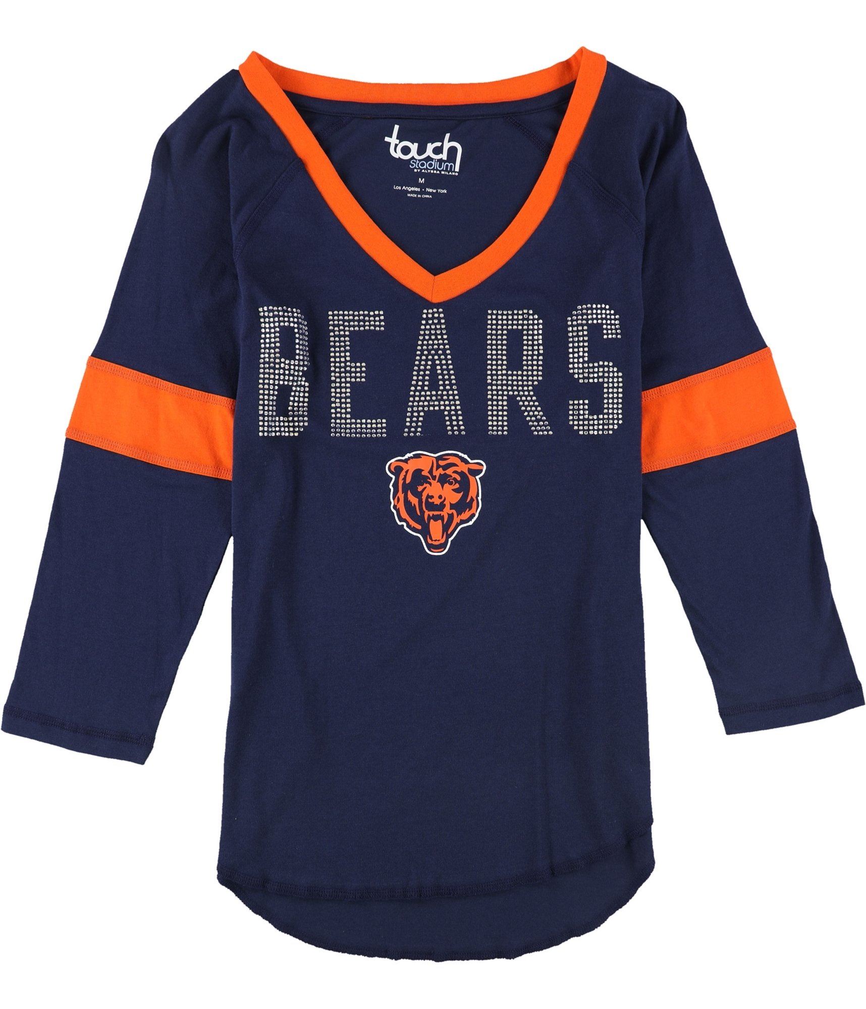 Touch Womens Chicago Bears Embellished T-Shirt, Blue, Medium