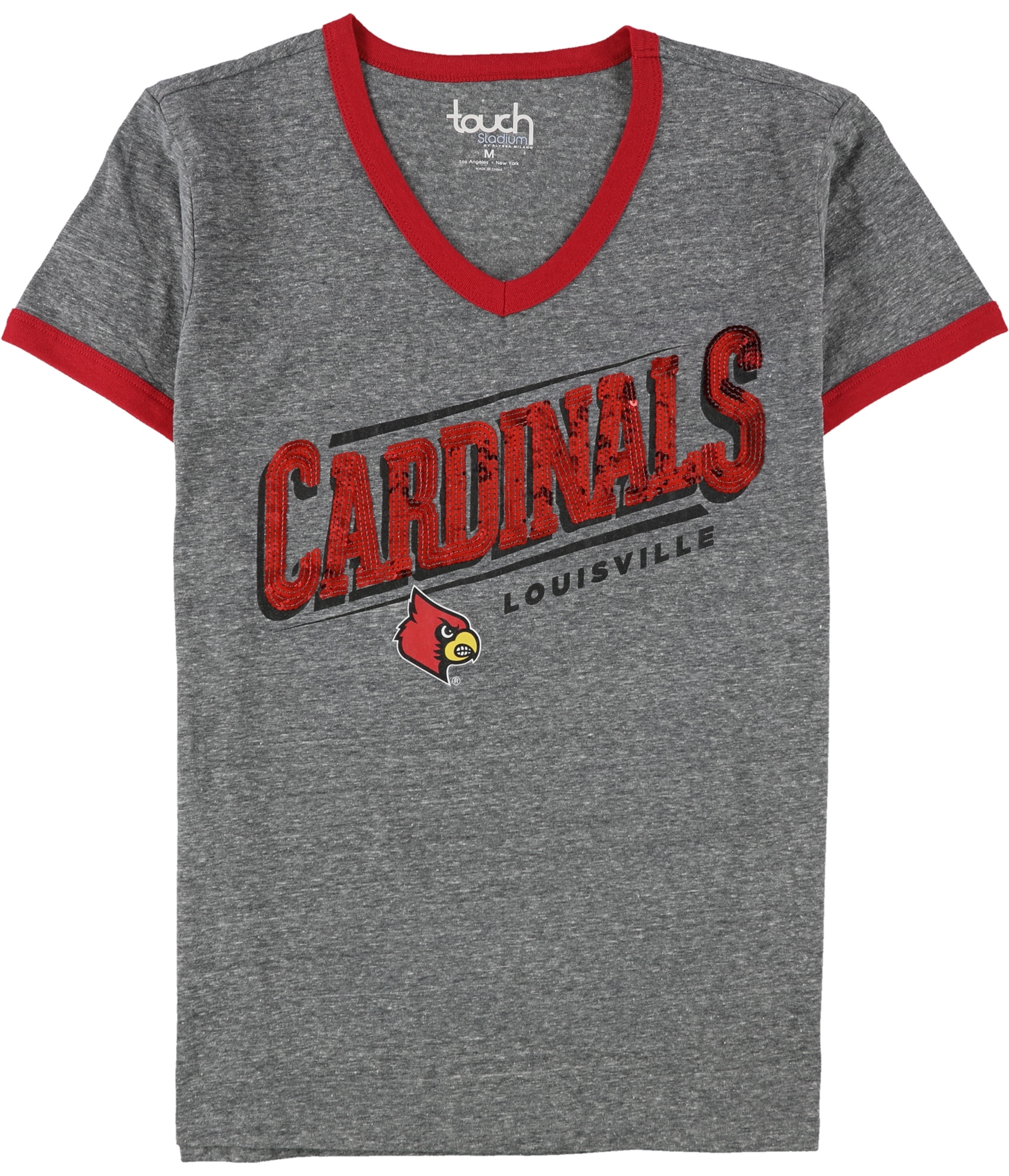 University of Louisville Cardinals Women's V-Neck Short Sleeve T-Shirt:  University of Louisville