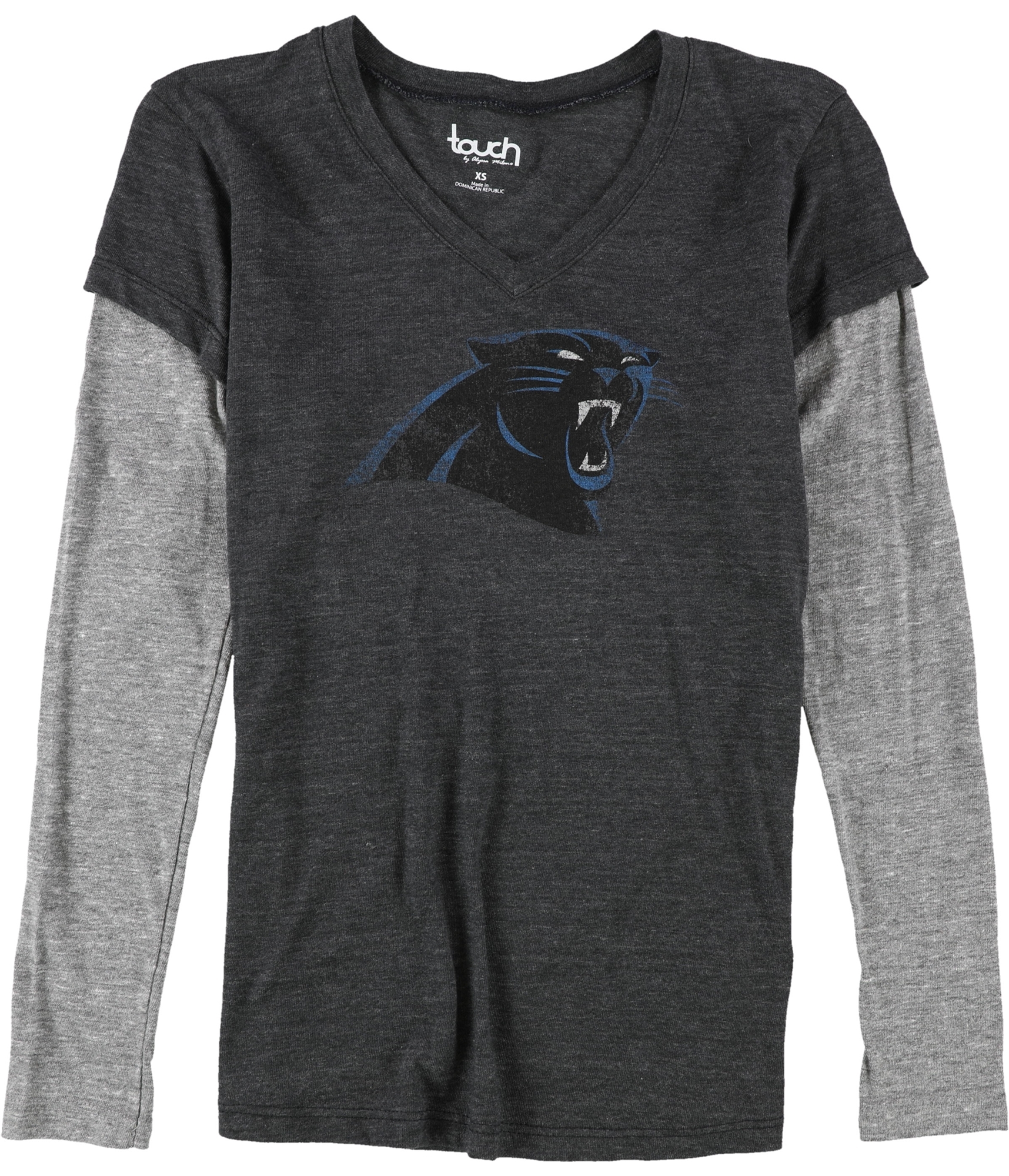 Touch Womens Carolina Panthers Graphic T-Shirt, Grey, X-Small