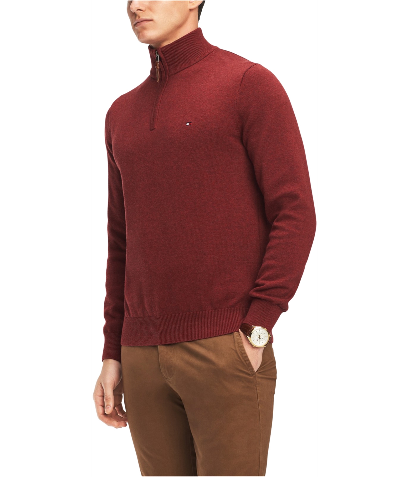 blanding Løsne typisk Buy a Mens Tommy Hilfiger Quarter Zip Cardigan Sweater Online |  TagsWeekly.com
