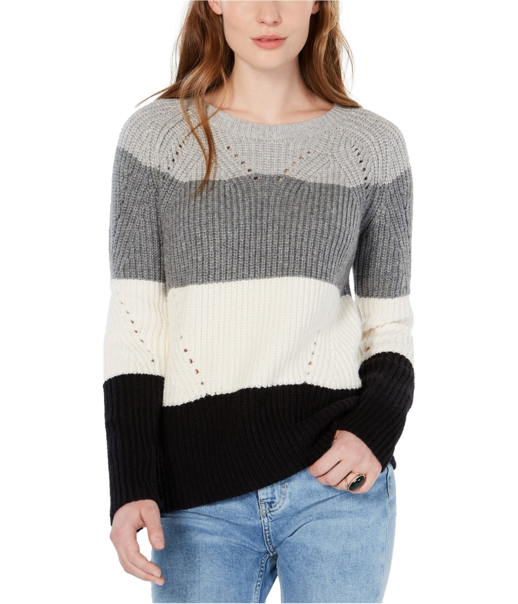 Buy a Lucky Brand Womens Pointelle Knit Sweater
