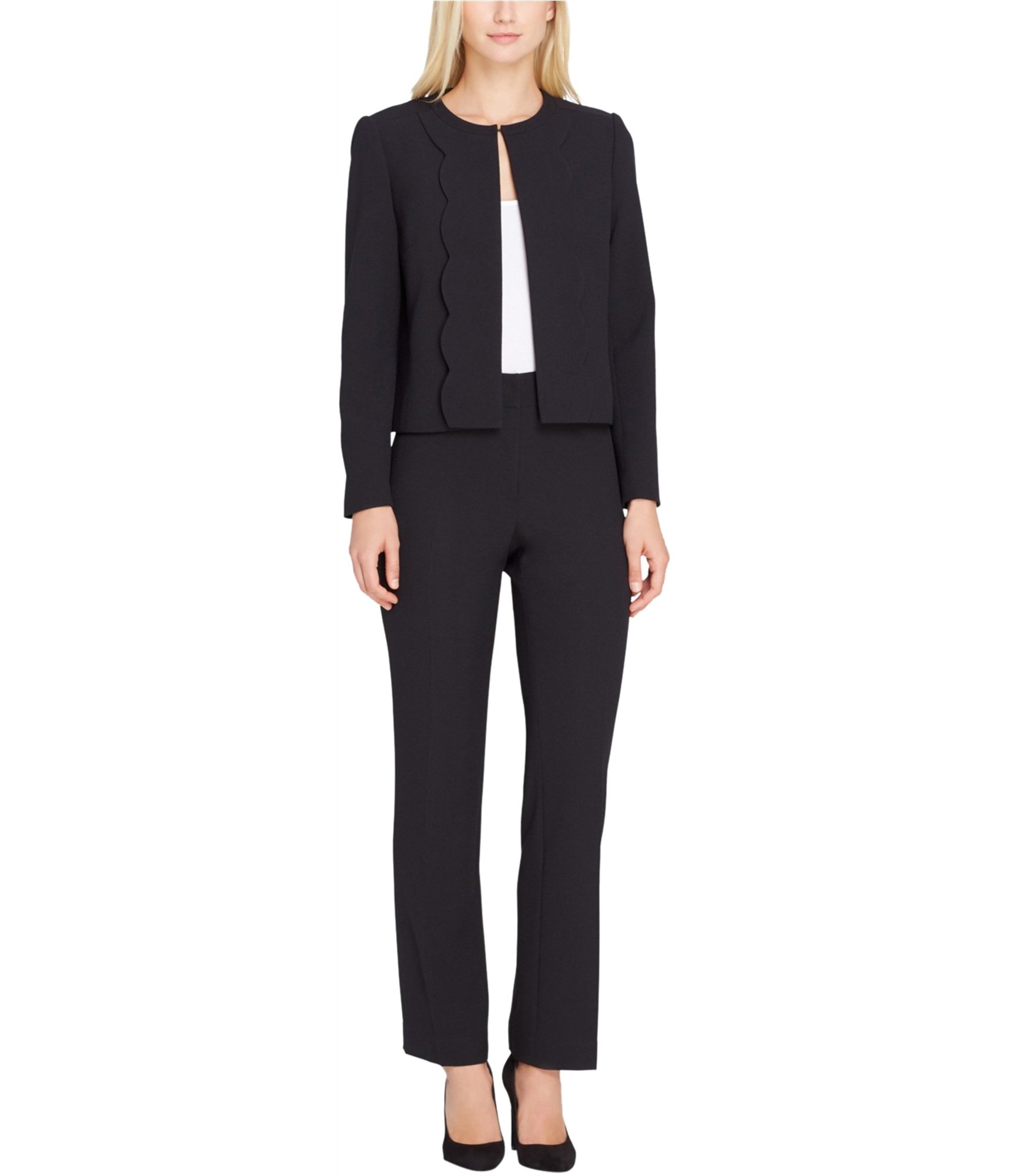 Buy a Tahari Womens Scalloped Flyaway Pant Suit | Tagsweekly