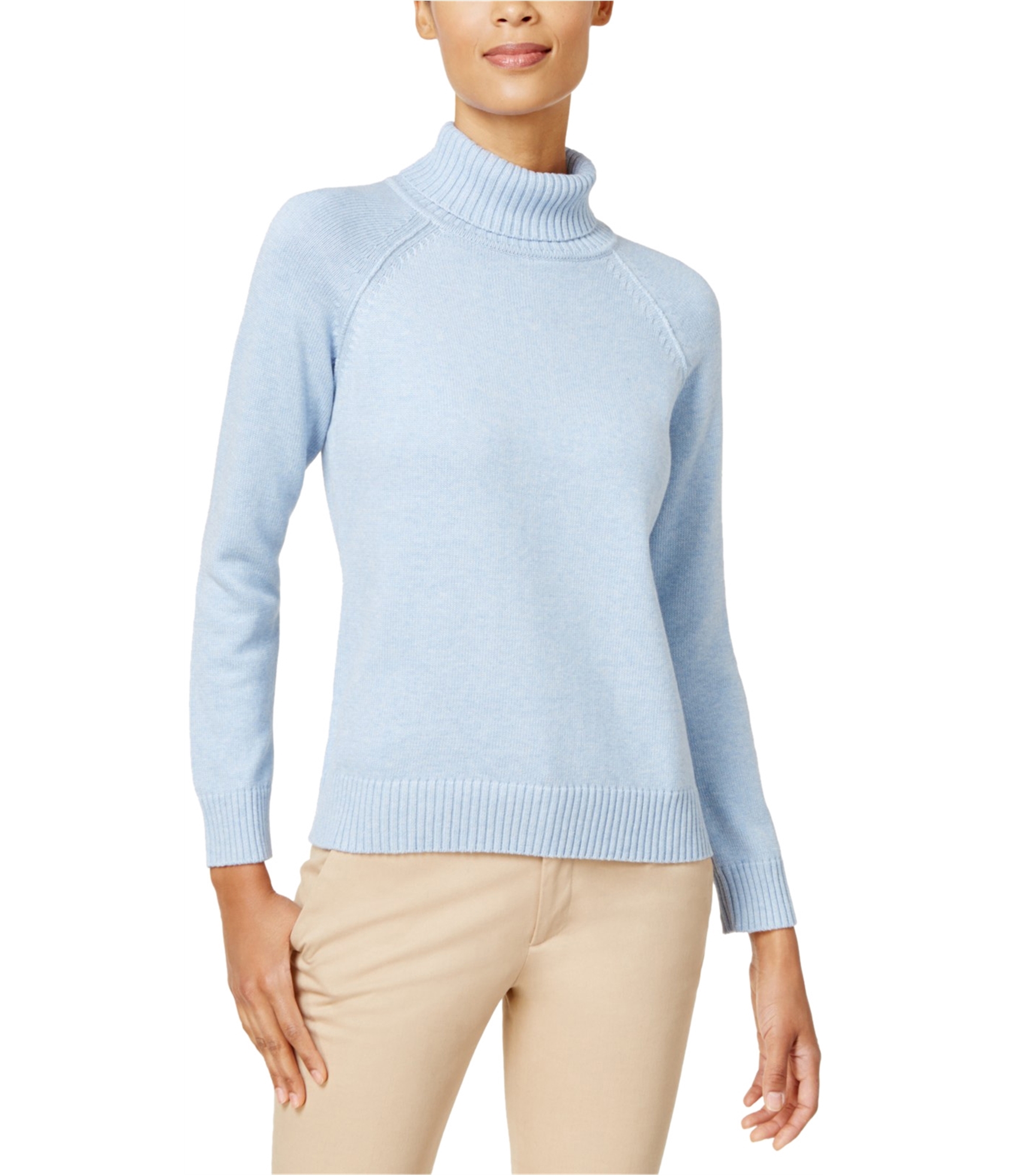 Buy a Karen Scott Womens Cotton Turtleneck Pullover Sweater